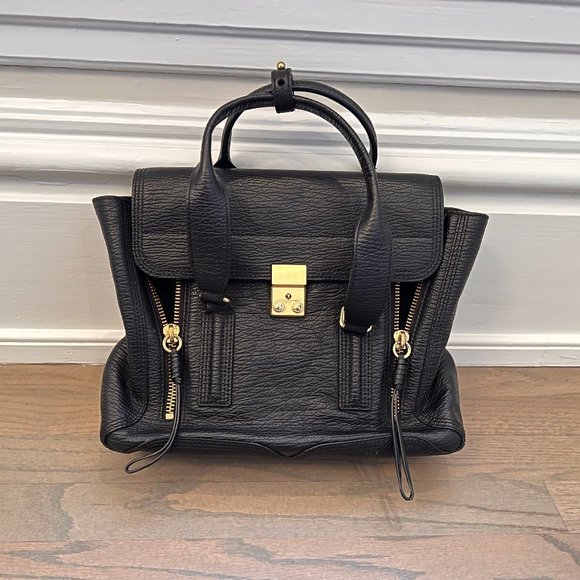 3.1 Phillip Lim Handbags - 3.1 Philip Lim Pashli Satchel - Medium - Black and Gold
